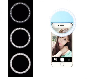 Inel Luminos Pentru Selfie, Accesoriu LED Tip Clips Pentru Telefon