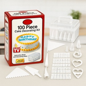 Kit cu 100 piese pentru decorarea prajiturilor Cake Decorating Kit - Img 5