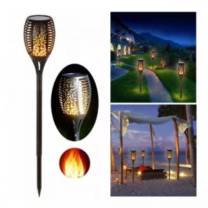 Lampa solară cu LED cu efect de flacără pentru exterior, 58 cm, XF-6018