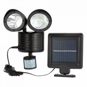 Lampa Solara Dubla cu Senzor Crepuscular si Senzor de Miscare Twin Head - Img 2
