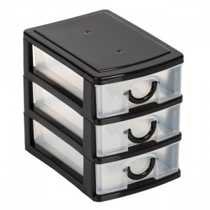 Organizator pentru obiecte mici cu 3 sertare, 11x9x13 cm - Img 1
