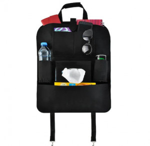 Organizator pentru scaun auto, multifunctional, negru, 85x40cm - Img 1