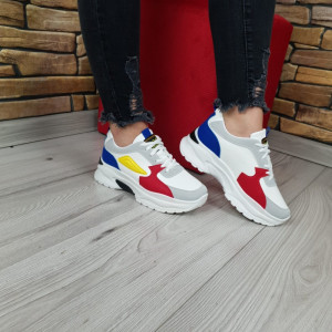 Pantofi Sport YF120-1 WHITE/R.BLUE/RED R2/5/3 - Img 2