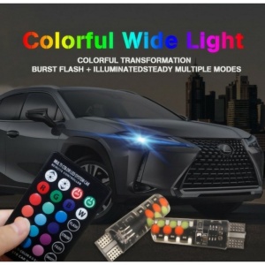 Set 2 Becuri T10 LED auto, masina, 12V, LED RGB Auto Cu Telecomanda - Img 4