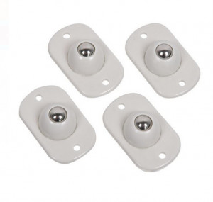 Set 4 roti din plastic, adezive, alb, greutate maxima 8.5 kg,