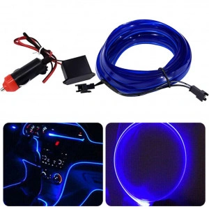 Banda Led Auto 12v Neon, culoare Albastra, lungime 5M, alimentare 12V, droser inclus