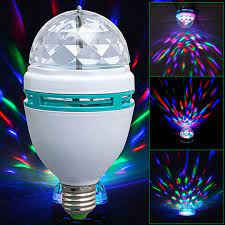 Bec rotativ proiector multicolor LED RGB 3W E27 - Img 1