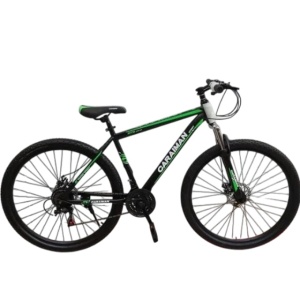Bicicleta CARAIMAN 29MLD, Negru-Verde, 29 inch, cu Frana pe Disc, 21 Viteze, Cadru Otel