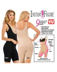 Body modelator instant pentru femei din nailon, nude S/M - Img 3
