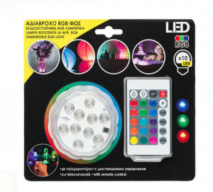 Dispozitiv cu lumini LED- colorate reglabile din telecomanda, actioneaza cu baterii, impermeabila - Img 6