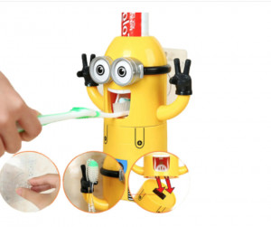 DOZATOR PENTRU PASTA DE DINTI SI SUPORT PENTRU PERIUTE, 3 IN 1, Cod 0180SBN - Img 2