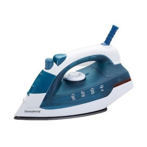 Fier de calcat - Hausberg HB-7850 ,2000 W ,talpa otel invelis ceramic, rezervor apa 130 ml,Alb/Albastru