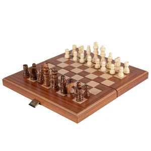 Joc de Sah si Table, Set Mic din lemn, Dimensiune 26/13cm