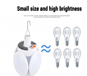 Lampa Solara Pliabila, 5 Moduri iluminare, Impermeabila, Alba, prindere cu Carlig - Img 4