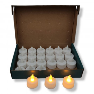 Set 24 Lumanari Colorate, din Plastic Alb, Decorative, Mici Cu Led 24/Set - Img 2