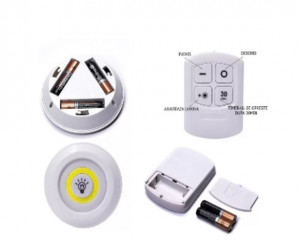 Set 3 lampi LED 3W COB cu telecomanda - Img 5