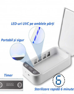 Sterilizator UVC 3 in 1 pentru obiecte mici, smartphone, functie aromaterapie, mufa USB - Img 3