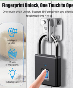 Lacăt Smart cu Amprenta, Fingerprint Lock, cu incarcare USB, Ip 65 - Img 6