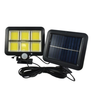 Lampa LED cu panou solar, Luminozitate 260 lm, Senzor de miscare si lumina crepuscular, Telecomanda, Cablu 5 m, Negru, XZ-F120