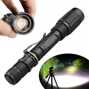 Lanterna Tactica Reincarcabila, 200 Lumeni, Negru , Zoomable XML T6 LED-uri - Img 1