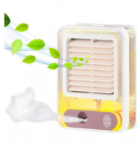 Mini Aer Conditionat, Ventilator de Birou cu Apa Pentru Umidificare, acumulator inclus - Img 4