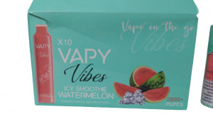 NArghilea electronica Vapy Vibes Icy Watermelon 2500 pufuri cu nicotina, cu nicotina 2% - Img 3