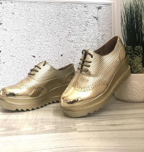 Pantofi Casual Cu Talpa Inalta DQ050 GOLD R1/10/3