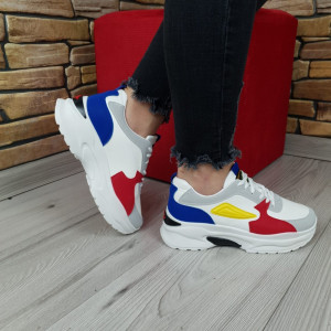 Pantofi Sport YF120-1 WHITE/R.BLUE/RED R2/5/3 - Img 1