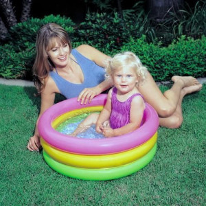 Piscina gonflabila Intex - Sunset glow baby pool, cu 3 inele, 61 x 22 cm