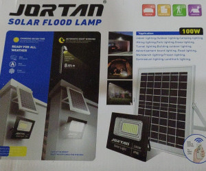 Proiector Led JORTAN cu Panou Solar si Telecomanda 100W, IP 66 - Img 1