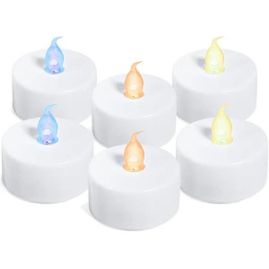 Set 24 Lumanari Colorate, din Plastic Alb, Decorative, Mici Cu Led 24/Set - Img 3