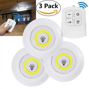 Set 3 lampi LED 3W COB cu telecomanda - Img 1