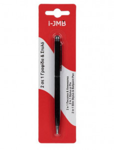 STILOU STYLUS TOUCHSCREEN 2-ÎN-1 CU CLEMĂ - NEGRU - Img 1