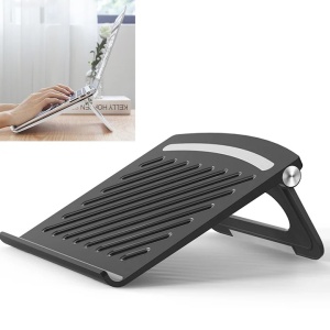 Suport laptop, pliabil, negru, 245x245x40 cm, ABS/Silicon