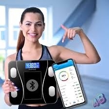 Cantar corporal cu ecran digital Iluminat, aplicatie smart, compatibil android/Ios, conectare bluetooth, termometru, 180 Kg Max - Img 4