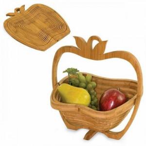 Cos de fructe pliabil in forma de mar din bambus - Img 1