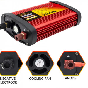 Invertor Auto Power Inverter 12V- to 220V~/50Hz, putere1000W - Img 3