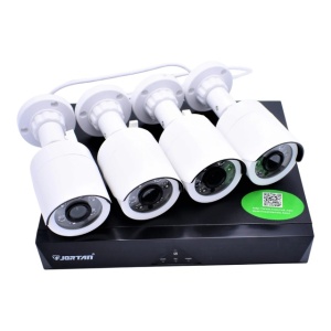 Kit de supraveghere cu 4 camere FULL CCTV AHD, de interior/exterior , JORTAN