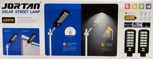 Lampa Solara Jortan Dreptunghiulara, 600W, 6 Celule Duble, Telecomanda Inclusa - Img 4