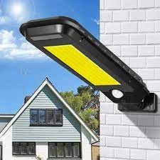 Lampa solara T-100A, senzor de miscare,100 COB, IP rezistenta la apa, Negru - Img 4