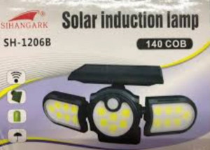 Lampa Tripla cu panou solar SH-1206B, 140COB - Img 4