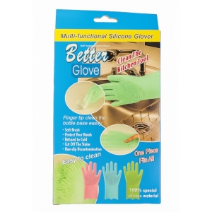 Manusi pentru curatenie, din silicon, multifunctionale, cu perii integrate, reutilizabile, antiaderente, protectie termica, Blue/ Albastru - Img 2
