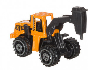 Mini Excavator Metalic, Rototpercutor, Galben 6x2x3 cm - Img 1