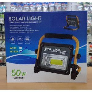 Proiector 50W cu incarcare solara si usb, W743A, COB LED, acumulator integrat, telecomanda - Img 4