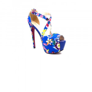 Sandale cu toc SQ 1653 BLUE R3/2/2