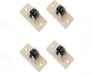 Set 4 roti din plastic, autocolante, alb, greutate maxima 8.5 kg, 4,7 x 2,4 x 1,8 cm - Img 1