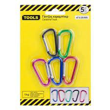 Set 5 Carabine, aliaj de aluminiu, maxim 10 Kg, 4.7 x 2.5 cm, Multicolor, JMB-BBL6491 - Img 2
