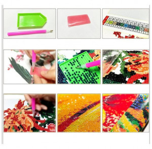 Set creativ pentru aplicarea de diamante colorate pe autocolante - Img 4
