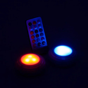 Set lumini LED, autoadezive, 2 buc, cu telecomanda de schimbare a culorii, 12 culori, alb - Img 3