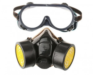 SET Masca de protectie cu filtru de carbon activ Epica Star, pentru lucru in mediu chimic plus ochelari protectie